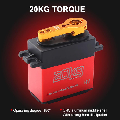 Servo Digital De 44.1 Lbs, Servo De Engranajes De Acero Inox