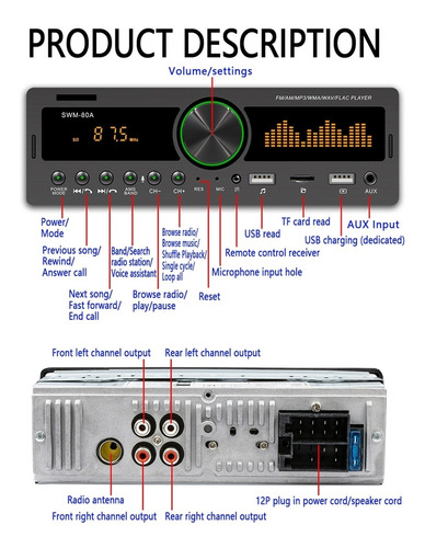Reproductor De Carro Pioneer Usb Sd Bluetooth Auxiliar Radio