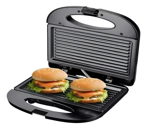 Sanduicheira Grill Elétrica Antiaderente Sumay Preto