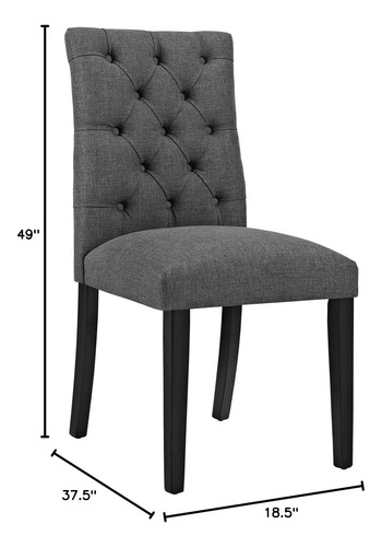 Sillas De Comedor Tapizadas Modernas Gris Capitoné 2 Unidade