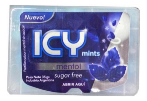 Pastillas Icy Sabor Mentol Sugar Free X 35 Grs