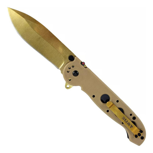 Canivete Tatico Militar Rolamento Semi Automático Tan