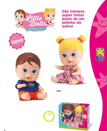 Kit Bonecos Little Dolls Gêmeos - Menino E Menina Em Vinil