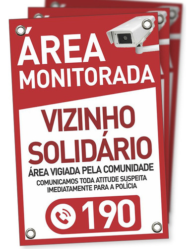 Placa Vizinho Solidário - Pvc 1mm - 25 Unidades - 20x30cm