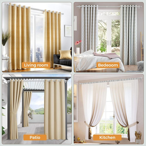 Lindo Cortinero Ajustable Sencillo 220 Cm Grande Expansible