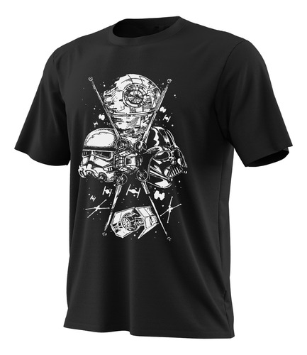 Playera Manga Corta, Estampado Suave Star Wars Naves