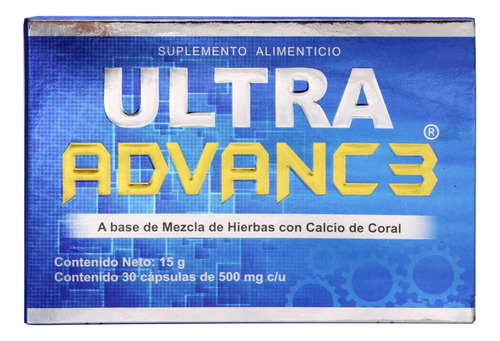 Ultra Advance Azul 30 Capsulas 500 Mg Ultra Advanc3 Sabor Sin Sabor