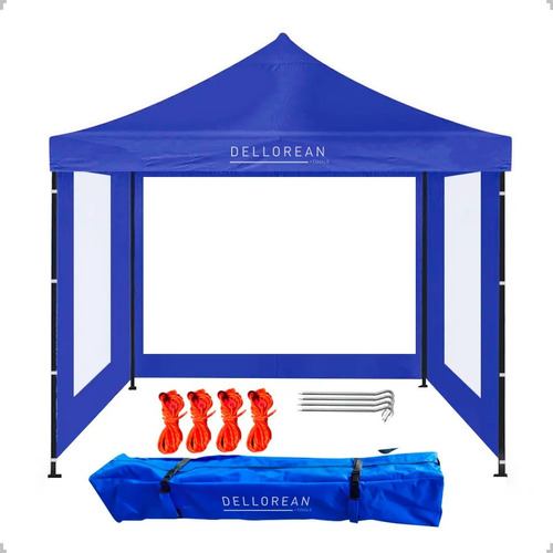 Gazebo 3x3mts Dellorean Plegable Paredes Reforzado Exterior