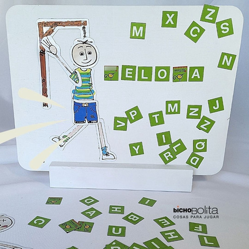 Imagen 2 de 5 de Juego Del Ahorcado Para Niños Con Letras Imantadas