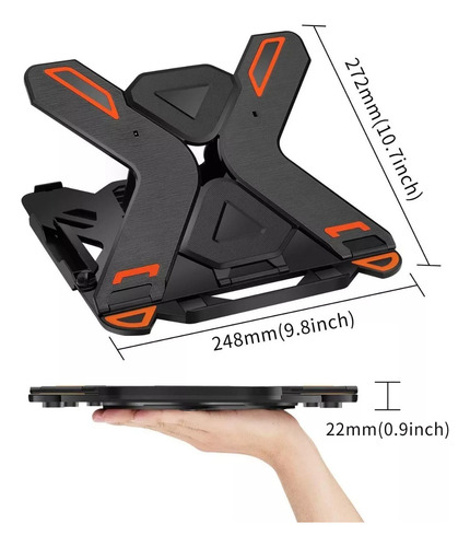 Soporte Base Notebook Y Celular Ajustable Hasta 17 Pulgadas