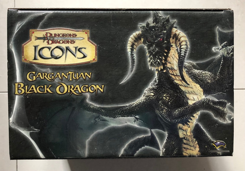 Dungeons Dragons Gargantuan Black Dragón Serie Icons Hasbro (Usado)