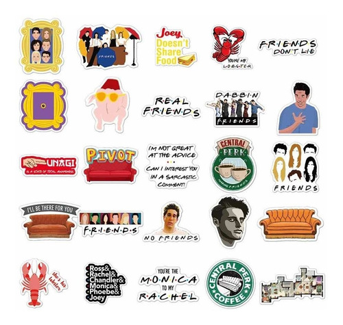 Set 50 Stickers Serie Friends Decorativo Stickers Skateboard