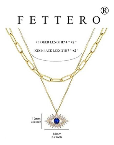 Fettero Juego De Collar En Capas Gargantilla De Cadena Con C