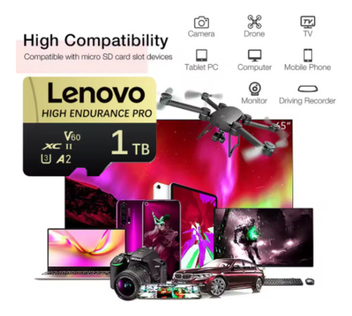 Tarjeta De Memoria Lenovo Micro Sd De 1tb Sdxc V30 A2 C10