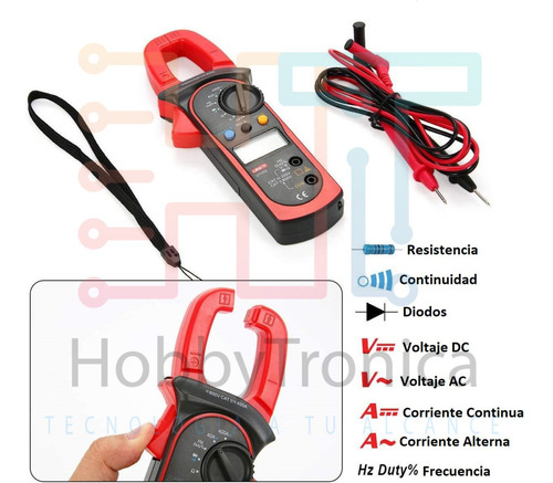 Imagen 6 de 7 de Pinza Amperimetrica Digital Uni-t Ut203 Ac Dc 400a Rms Hobb