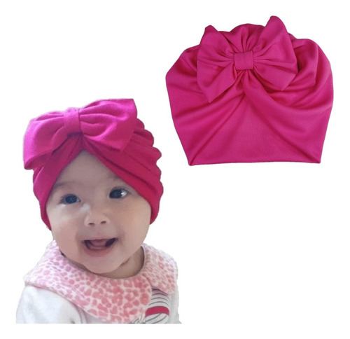 Turbante Bebê Menina Gorro Laço Fashion  Cor Pink