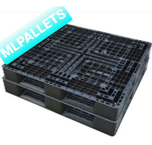 Pallets Plasticos 1,10 X 1,10 Doble Faz Negro/azul