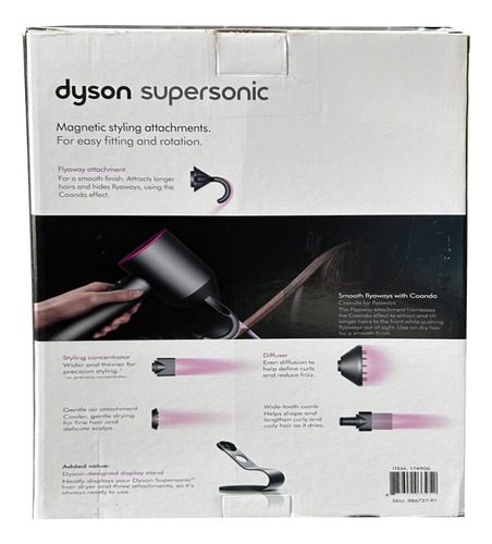 Secador De Cabelo Supersônic Dyson Com Suporte Magnetico Cor Fúcsia 127v