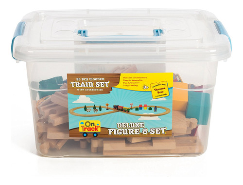 On Track Usa Juego De Trenes De Madera 35 Piezas Con