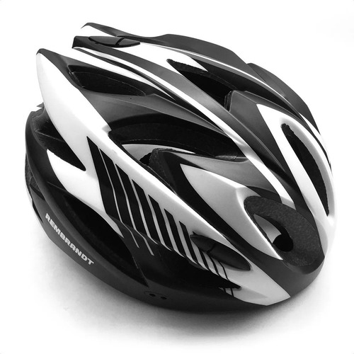 Casco Bici Ciclismo Rembrandt Coppi Con Visera Homologado Color Blanco Y Negro Talle S