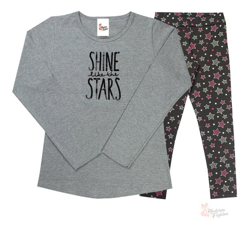 Imagem 8 de 8 de Kit 4 Conjuntos Infantil Feminino Blusa Princesinha Cotton