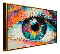 Comprar Cuadro Decorativo Canvas Pintura Al Oleo Impresa, Ojo Color Color Negro Armazón Bastidor De Madera