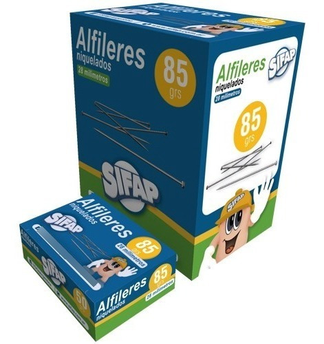 Alfileres Sifap Niquelados 28mm 50grs X10 Cajas 