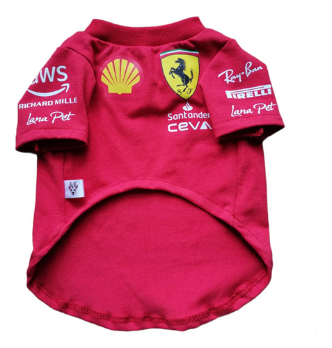 Playera Ferrari Formula 1 Para Mascotas.