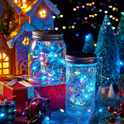 20 Sets Luces De Frasco Solar Mason 30 Led Fairy Lights Con