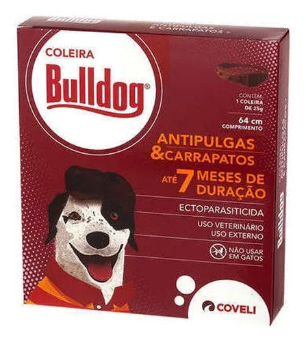 Coleira Tratamento Anti Pulga E Carrapato Para Cães Bulldog