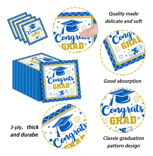 Servilletas De Felicitación Para Fiesta Graduación 2025 50 U