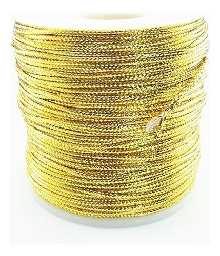 Cordão Fio Metalizado Ouro 1,5 Mm 100 Metros Cor Dourado