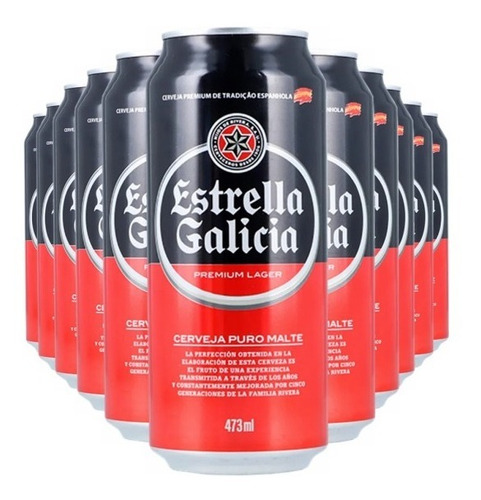 Cerveza Estrella Galicia Lata 473 Ml X 24 Unidades