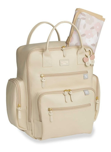 Masterbag Urban Borboleta Marfim mochila de maternidade cor creme