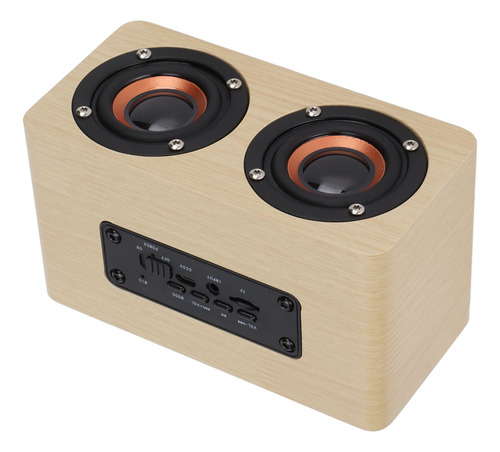 Altavoz De Madera Retro Inalámbrico Subwoofer Aux Stereo Par
