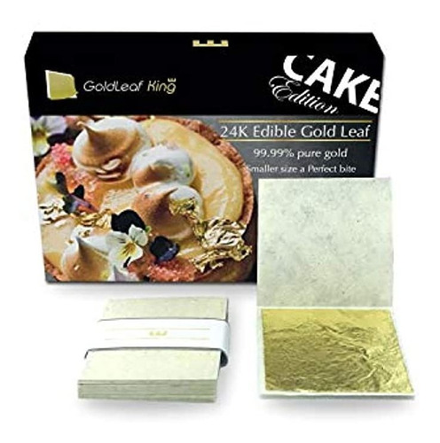 24k Gold Small Edible Gold Leaf Sheets - 30 Sheets X 1.2'' |
