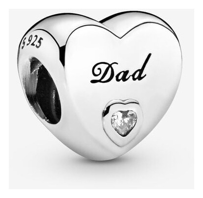 Charm Original Pandora Momentos Dad Papa Corazon Plata 925 Plateado