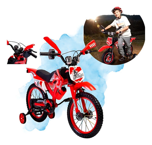 Bicicleta Bici Motocross Niño Infantil Rodado 16 Con Sonido