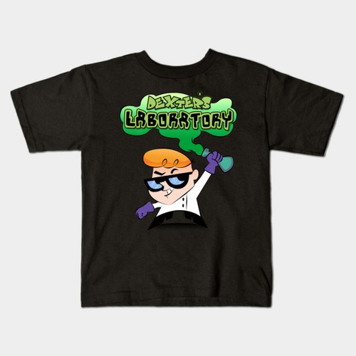 Remera Negra O Blanca Bichos Niño Laboratorio De Dexter A 12