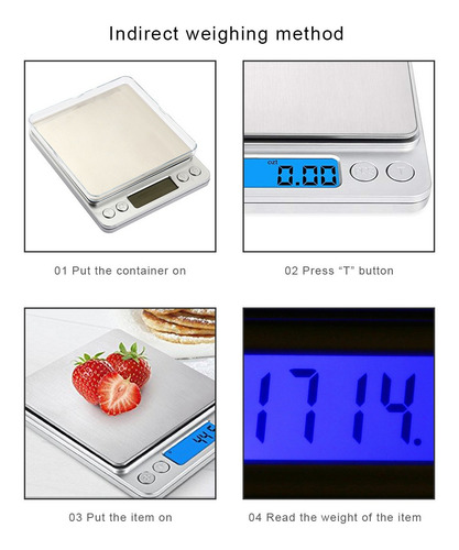 Imagen 5 de 9 de Balanza Precision Digital Pesa 0.1g Lcd Luz Comida Alimento