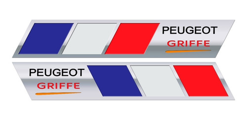 Par De Emblemas Em Aço Inox Premium Peugeot Griffe  
