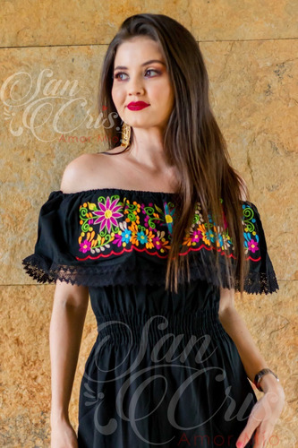 Vestido Campesina Corto Oaxaca Tipico Mexicano, Elastico | Envío gratis Vestido Campesina Corto Oaxaca Tipico Mexicano, Elastico | Envío gratis