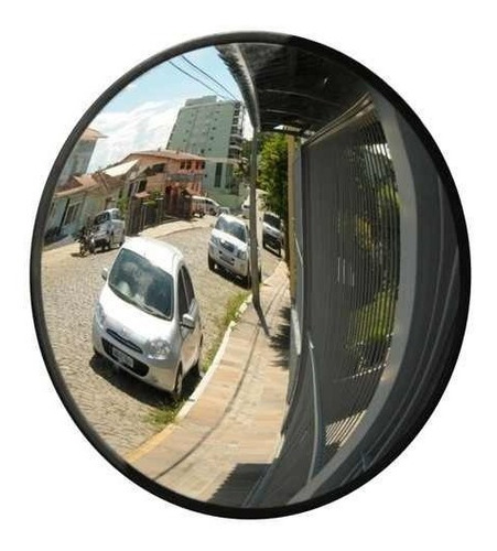 Espelho Convexo Segurança Lojas Estacionamento Garagem 60cm Cor da moldura Preta