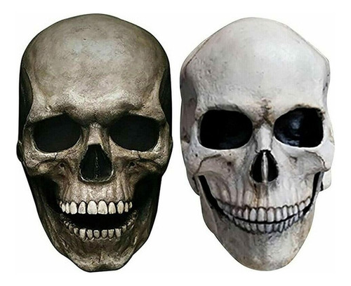 Mascara Craneo Completa Halloween De Esqueleto Cabeza