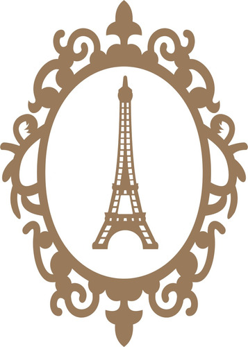 Moldura Com Aplique Torre Eiffel Mdf Cru 15 Anos Festa Paris