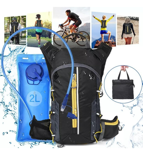 Mochila Hidratación Ciclismo Campismo Hiking+bolsa De Agua2l