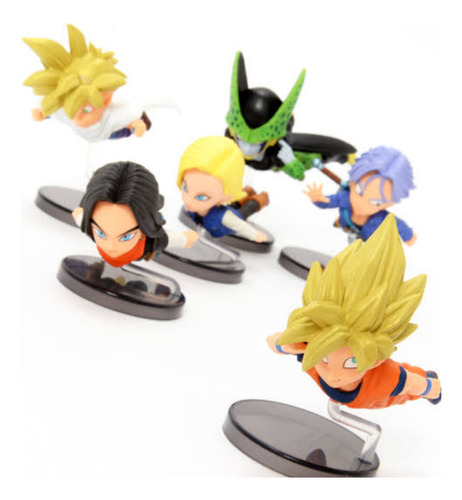 Set 6 Mini Fig Volando  De Dragón Ball Z Cell Trunks 7-9cm 