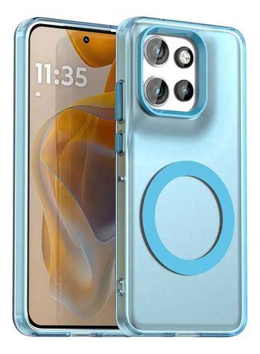 Funda Transparente Para Motorola Edge 50 Neo Moto G35 S50 Con Soporte Magnético, Soporte Duro A Prueba De Golpes