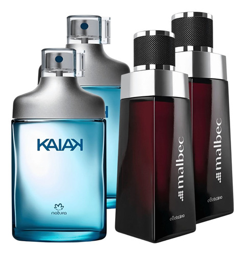 Kit 4 Perfumes Cheiro De Homem Kaiak E Malbec 100ml