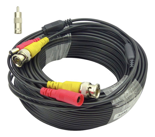 Cable Para Camara De Vigilancia Cctv, 20 Metros Bnc+plug Dc